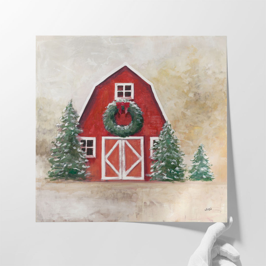 December Barn - Canvas Print Wall Art