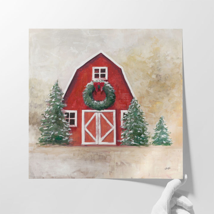 December Barn - Canvas Print Wall Art
