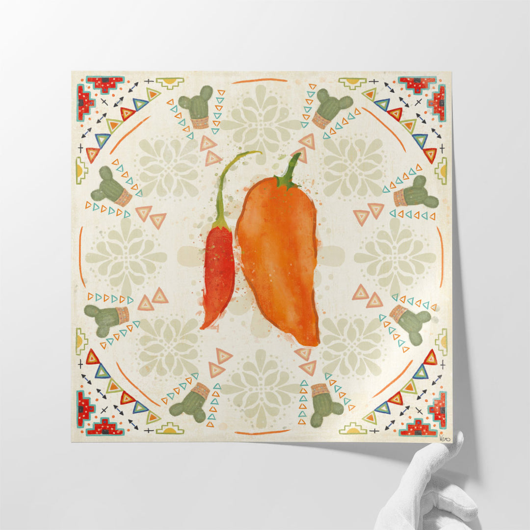 kitchen wall art – warm orange and red design