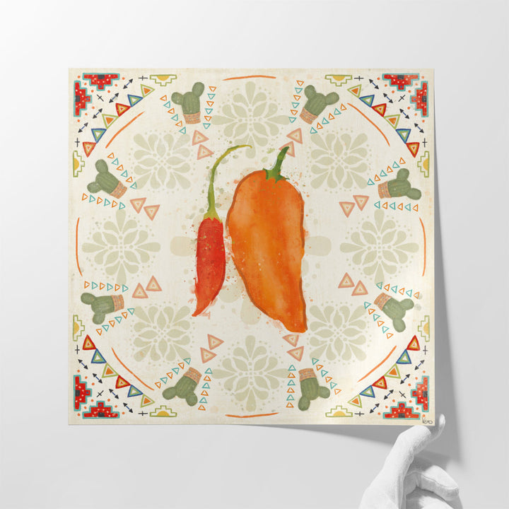 kitchen wall art – warm orange and red design
