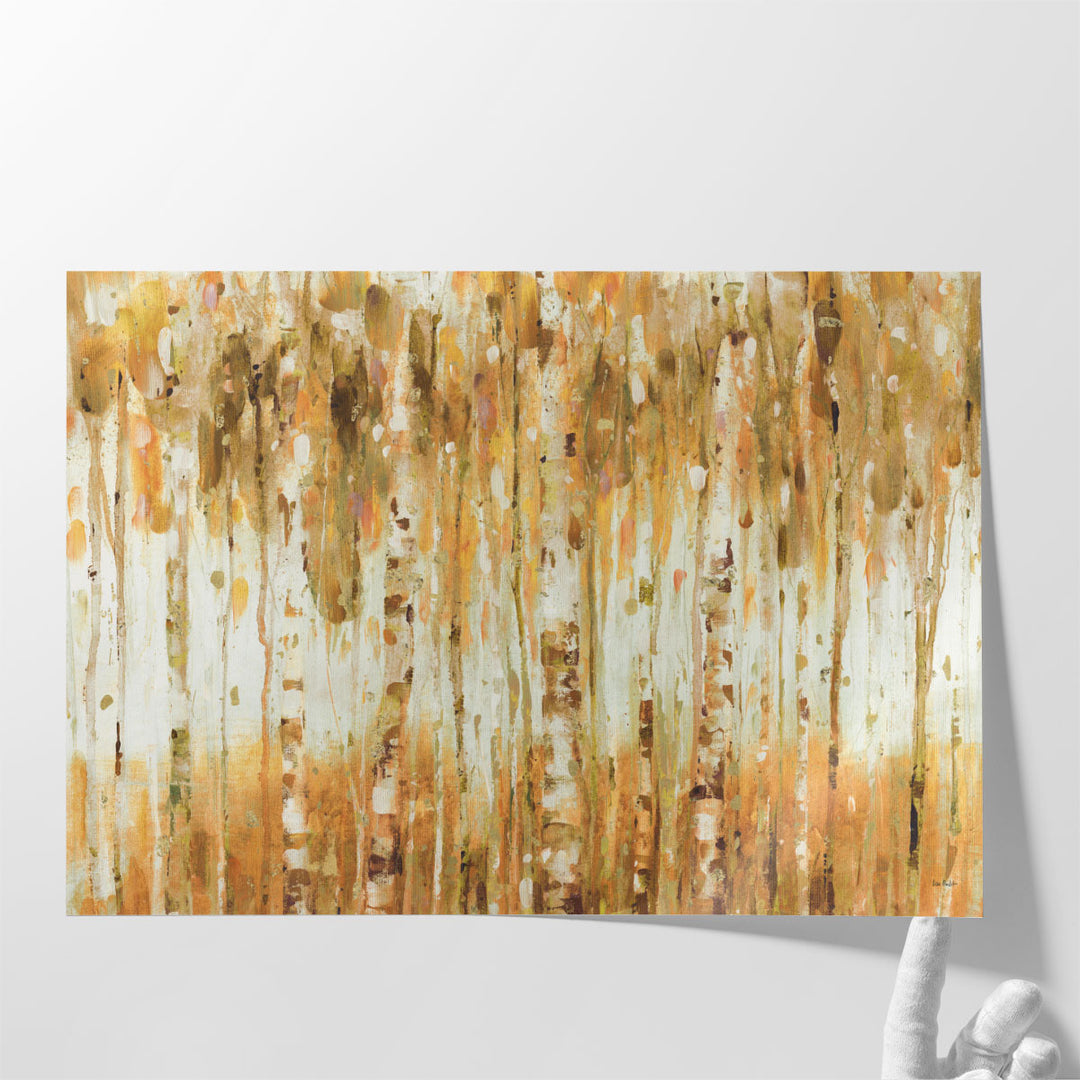 Brown and gold wall art for hallway