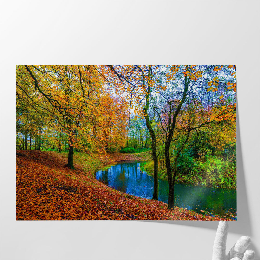 Autumn Stream - Canvas Print Wall Art