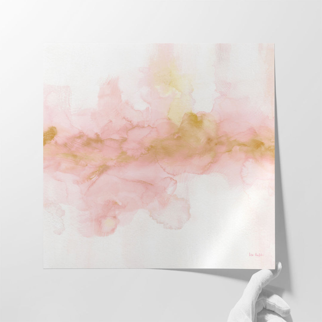 Minimalist hallway artwork in pastel tones