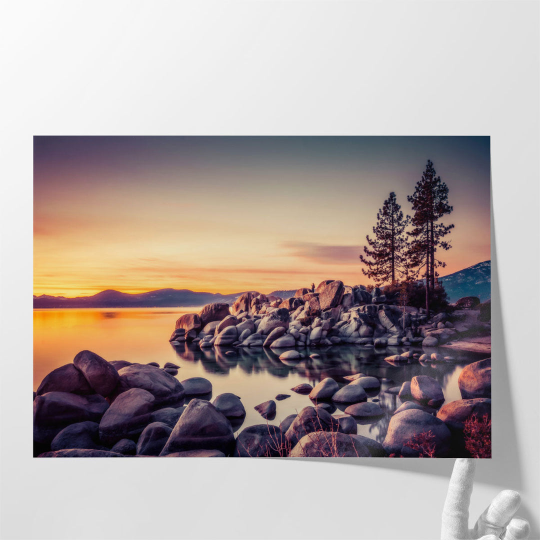 Beautiful Lake Tahoe During Sunset - Canvas Print Wall Art