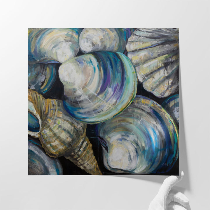 Contemporary framed shell canvas print