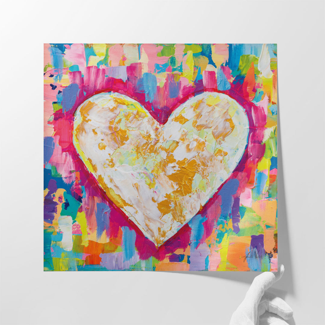 Wall print for bedroom with heart artwork