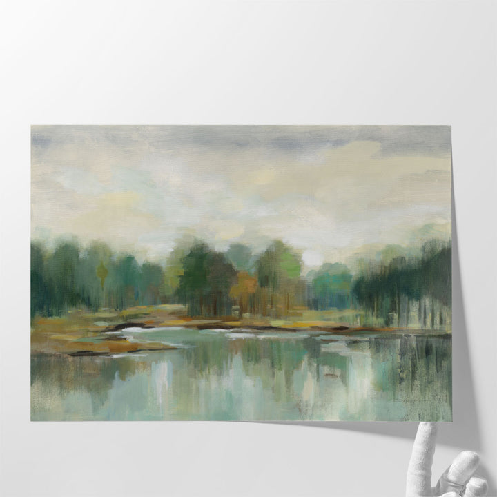 Contemporary hallway artwork in abstract style