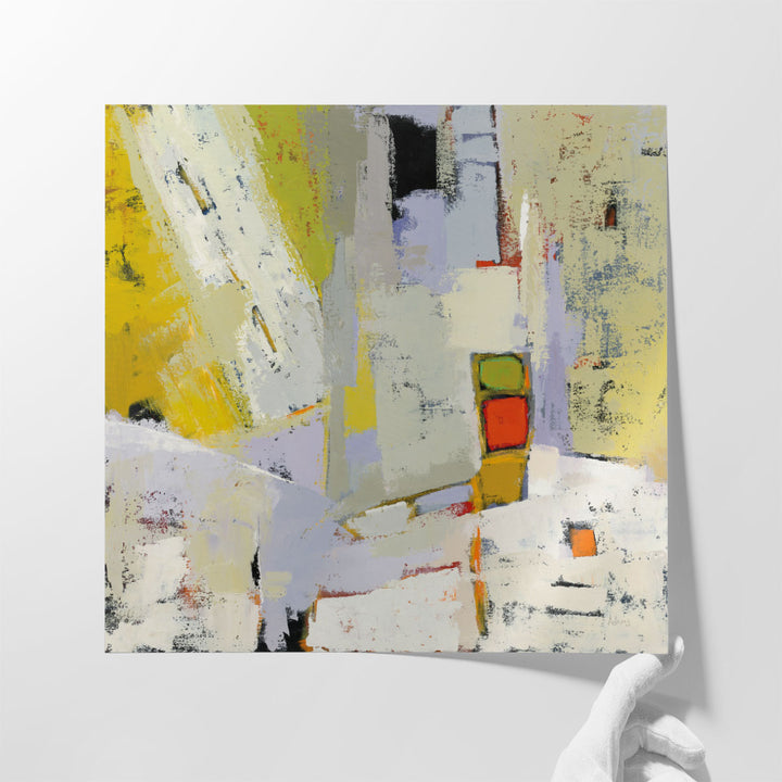 Hallway art print in soft neutral palette