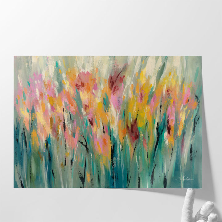 Abstract floral painting bold watercolor petals
