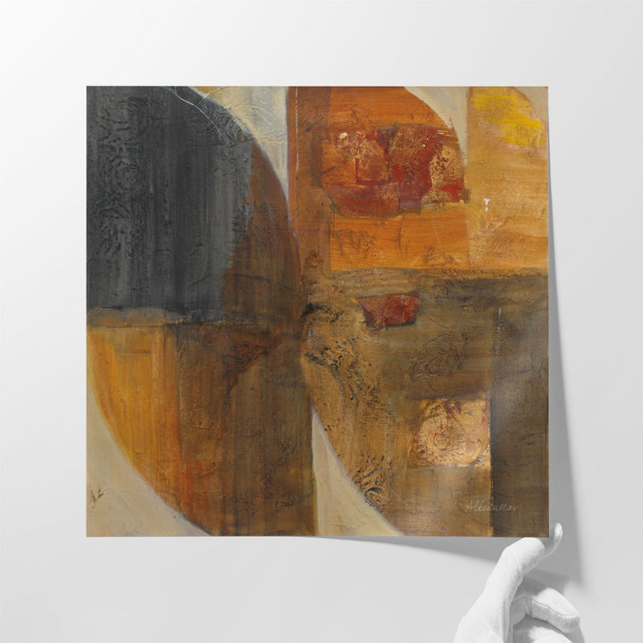 Square canvas with earthy abstract tones