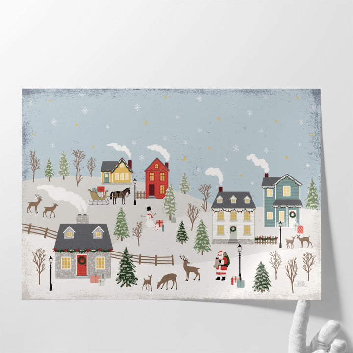 Christmas Village II Neutral - Canvas Print Wall Art
