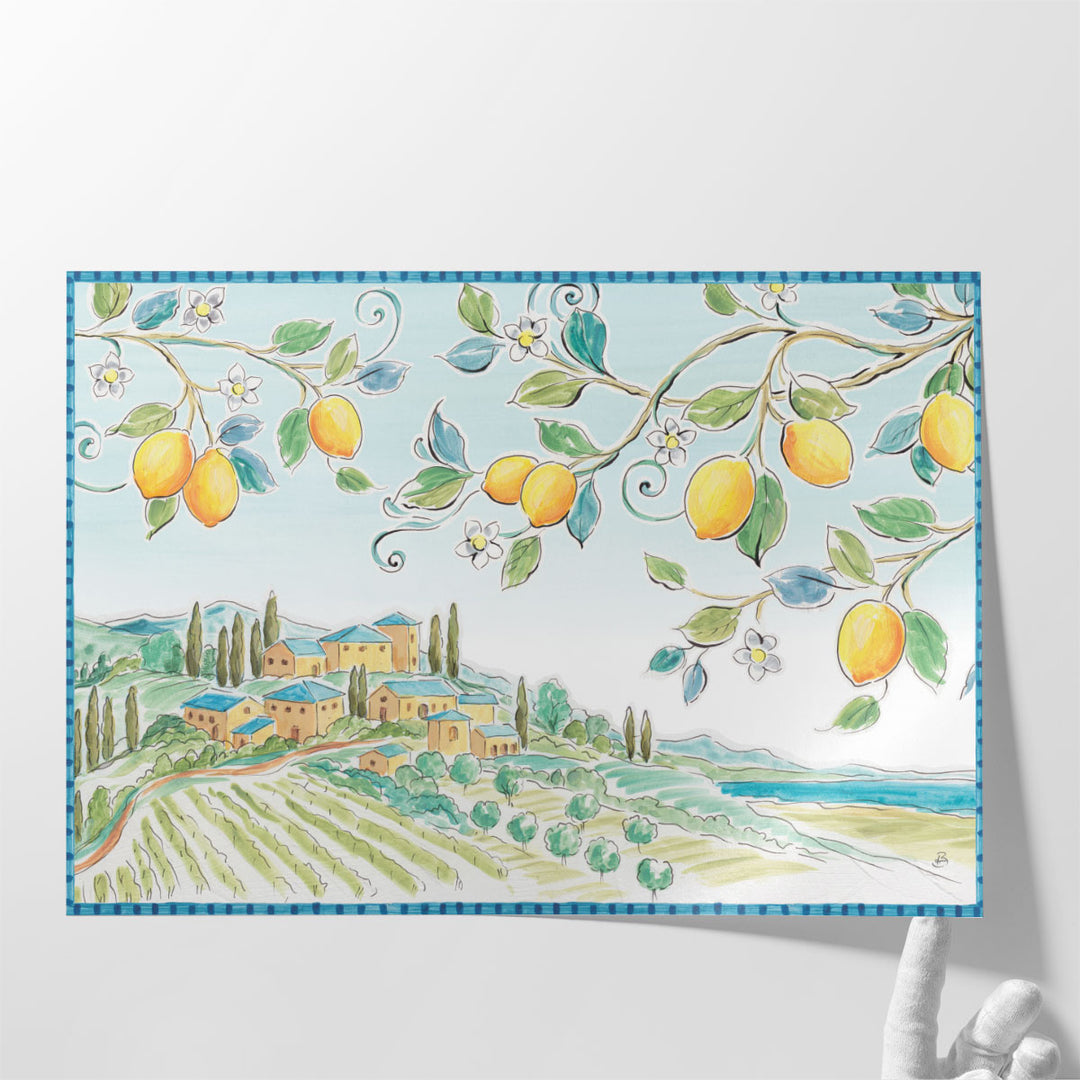 Neutral landscape wall art for farmhouse with sunny tones
