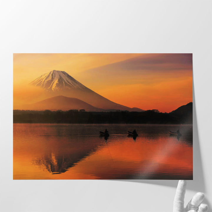 Scenic landscape photo print for living room, ocean and mountains