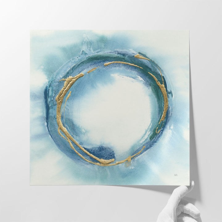 hallway art – abstract blue and white composition