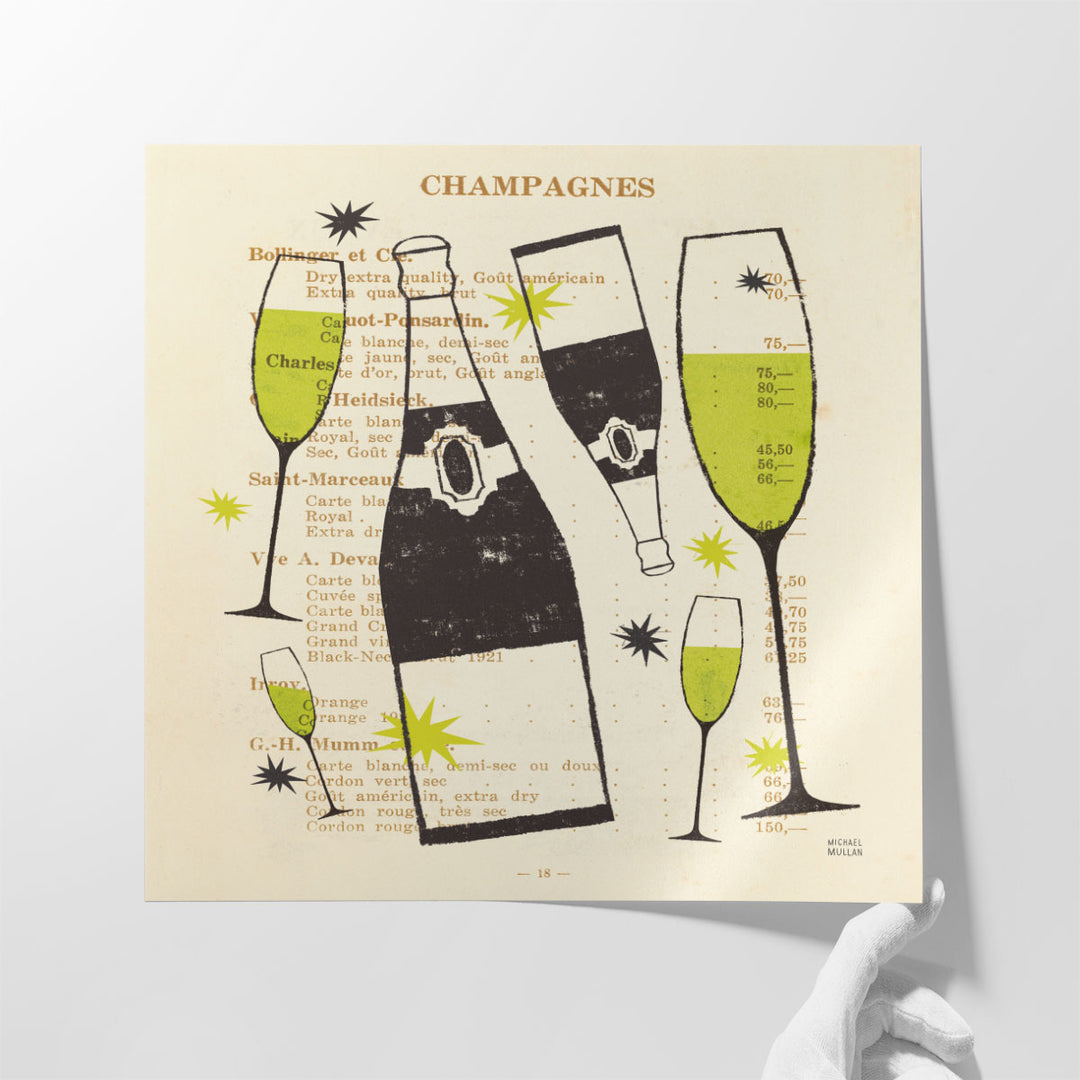 Big Kitchen Canvas Art champagne glass centerpiece