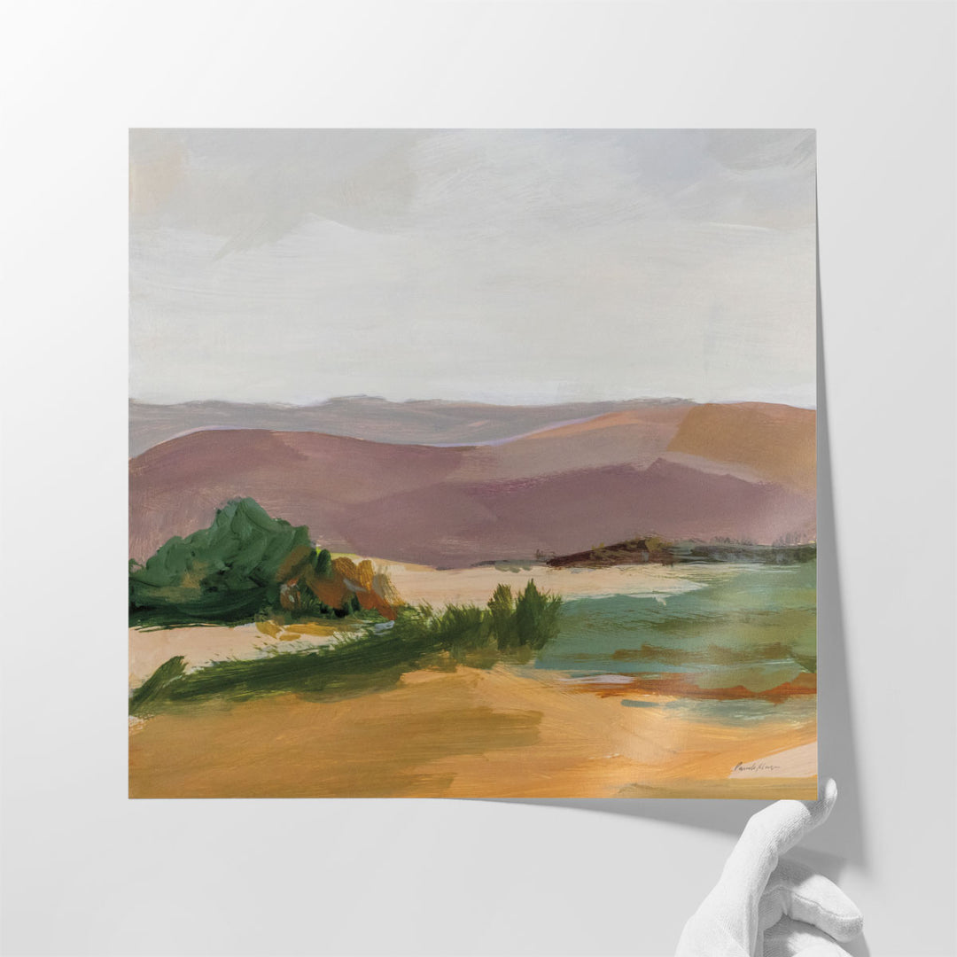 Neutral landscape wall art for living room décor