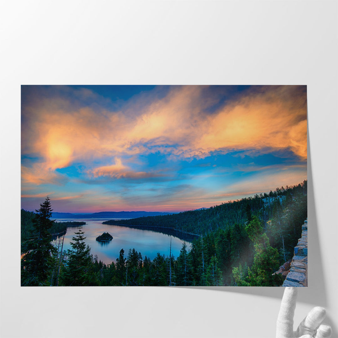 Top View of Lake Tahoe, Sierra Nevada - Canvas Print Wall Art