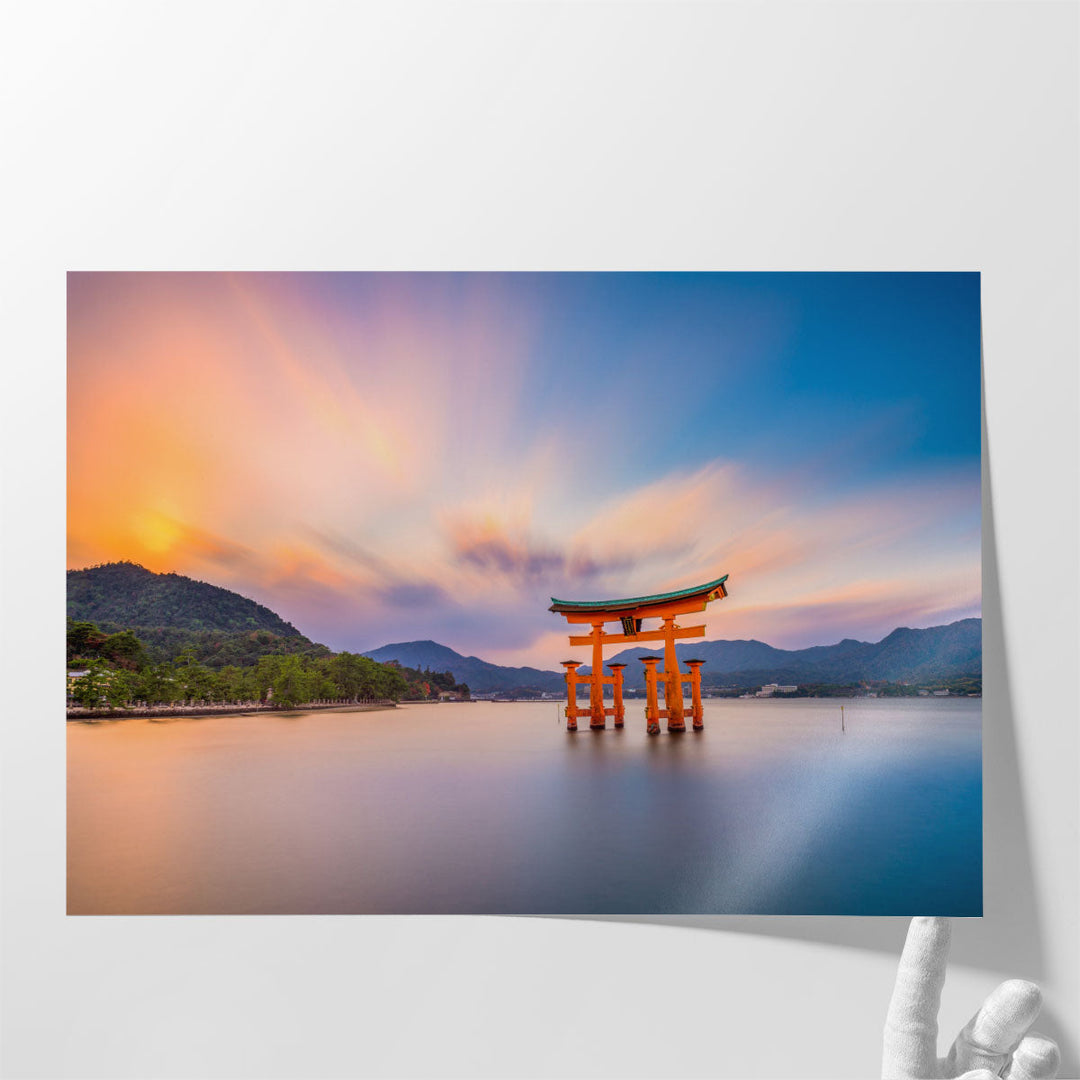 Tori Arch at Miyajima, Hiroshima, Japan - Canvas Print Wall Art
