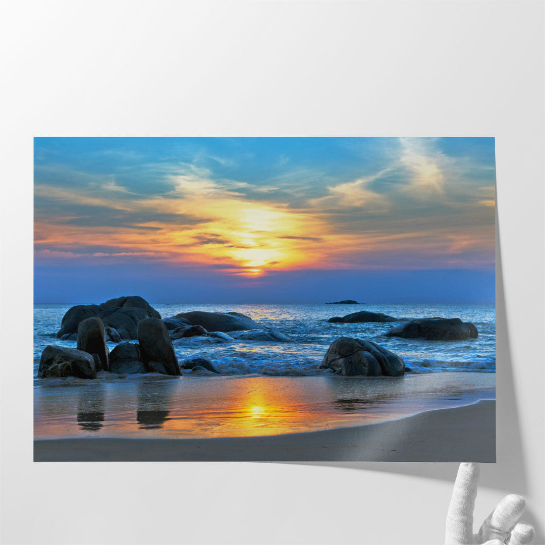 Beautiful Sunset Over The Sea - Canvas Print Wall Art