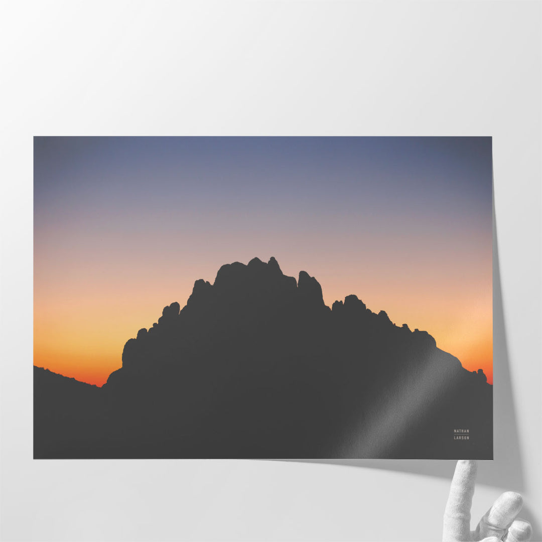 Landscape photo print for bedroom with mountain view
