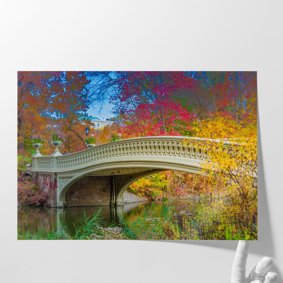 Bow Bridge in Central Park, New York - Canvas Print Wall Art