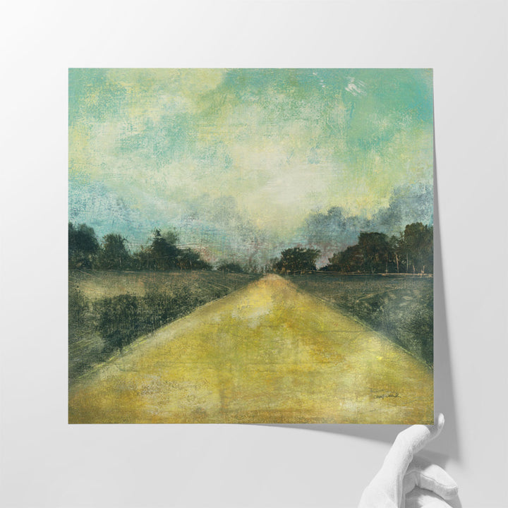 Modern Painting For Bedroom with subtle teal treelines