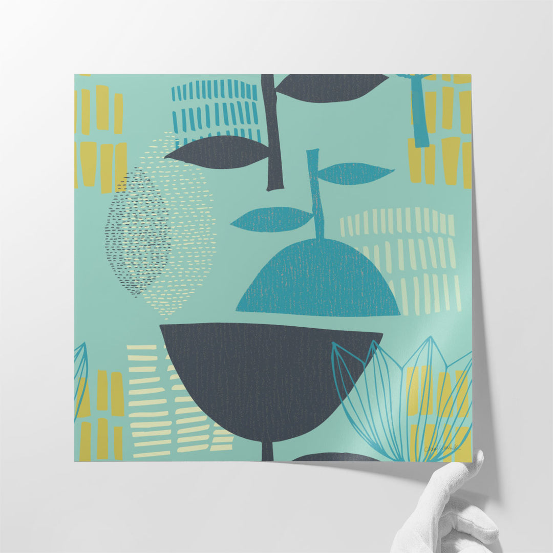 Big Contemporary Prints for Hallway – oversized abstract leaf composition