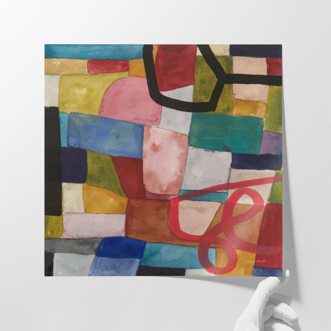 Very Large Modern Farmhouse Art – oversized colorful print with abstract forms