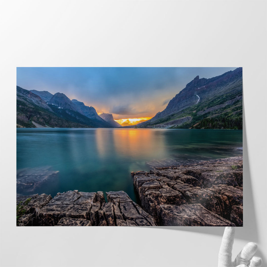 St. Mary Lake, Glacier National Park, MT - Canvas Print Wall Art