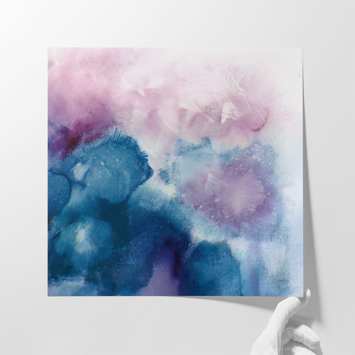 Hallway canvas art coastal blue neutral tones