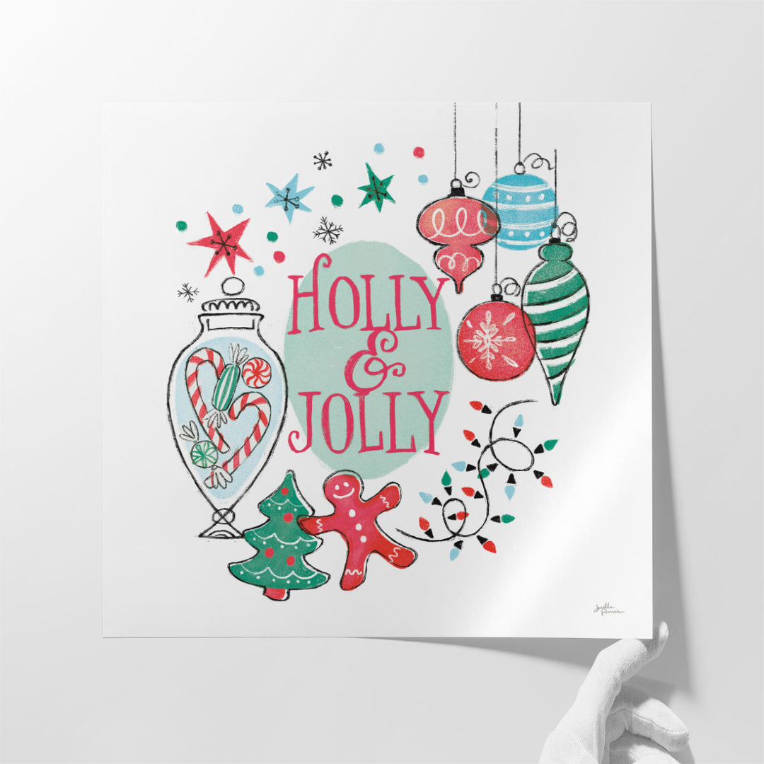 Retro Christmas IV  - Canvas Print Wall Art