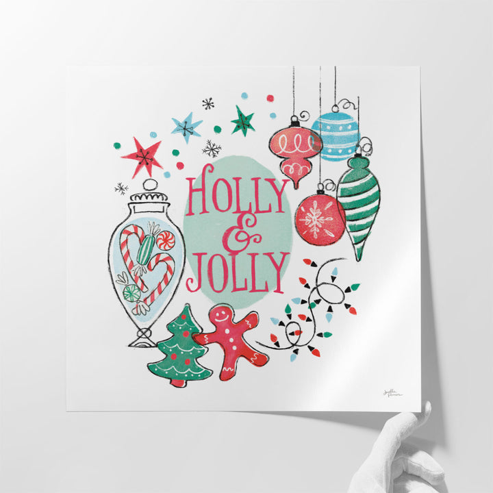 Retro Christmas IV  - Canvas Print Wall Art