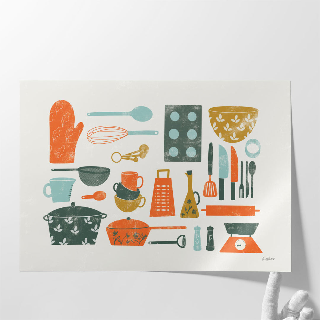 kitchen art – neutral baking tool motif