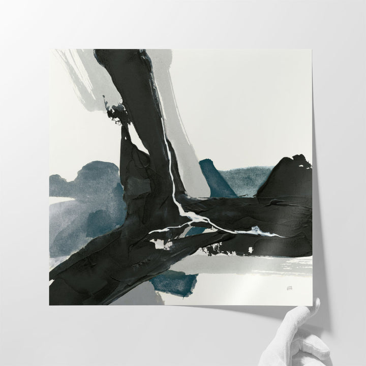 Black and Dark Teal III - Canvas Print Wall Art