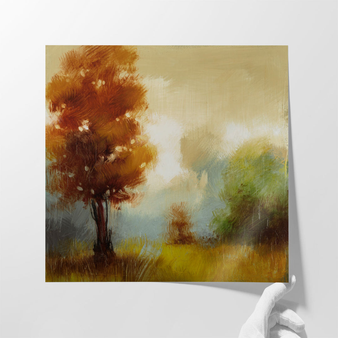 Abstract wall art for living room with tree