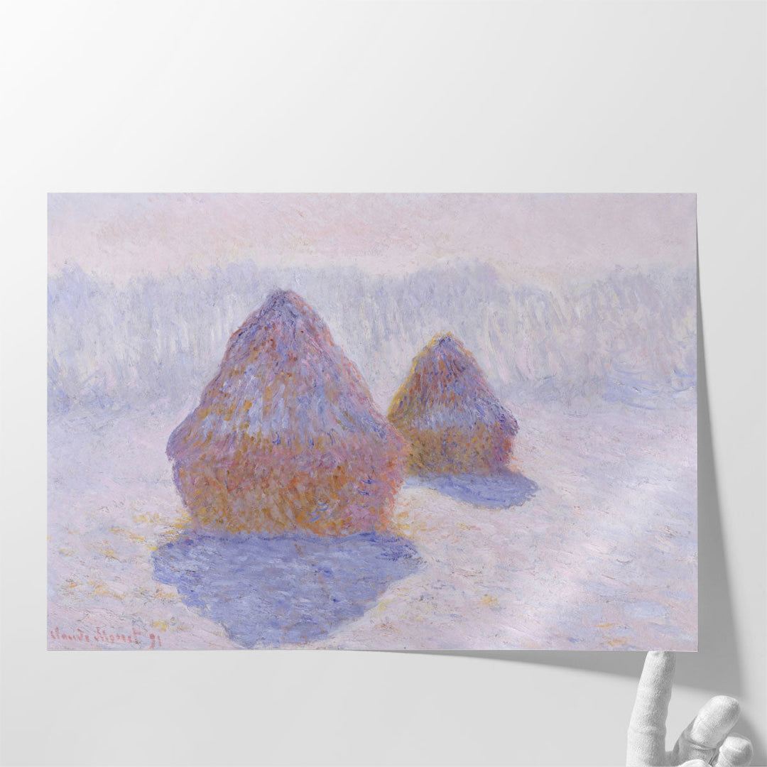 Haystacks (Effect of Snow and Sun), 1891 - Canvas Print Wall Art