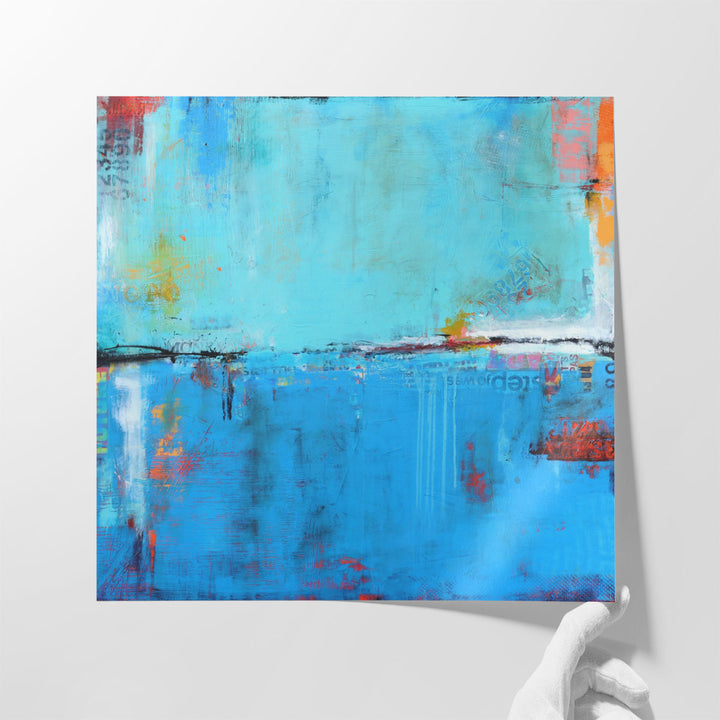 Modern Wall Decor For Living Room – framed geometric abstract in blue