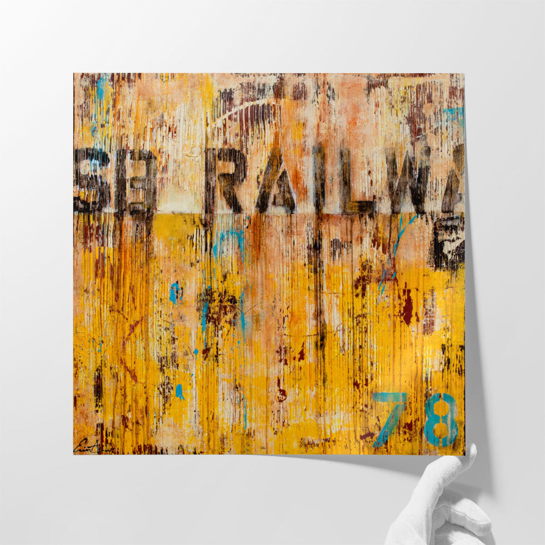 Large Canvas Wall Art For Living Room – oversized yellow textual design