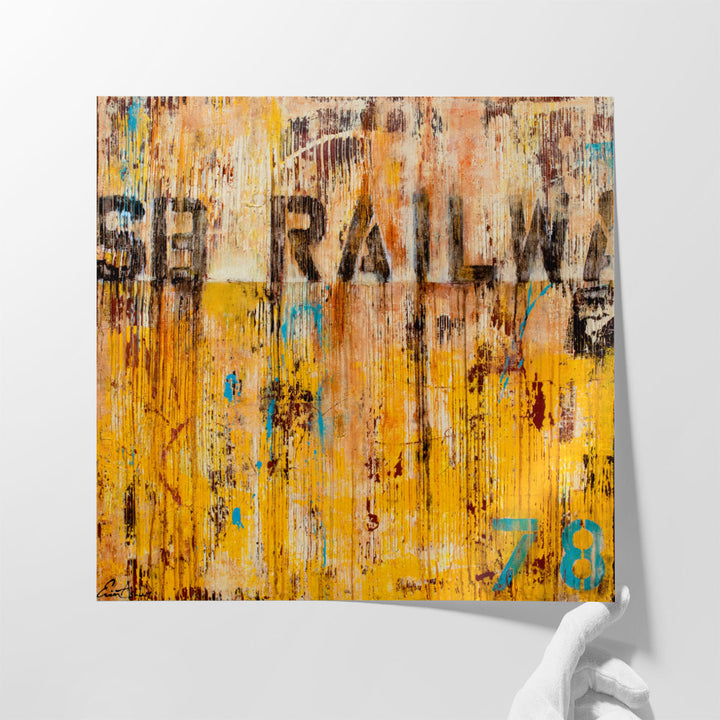 Large Canvas Wall Art For Living Room – oversized yellow textual design