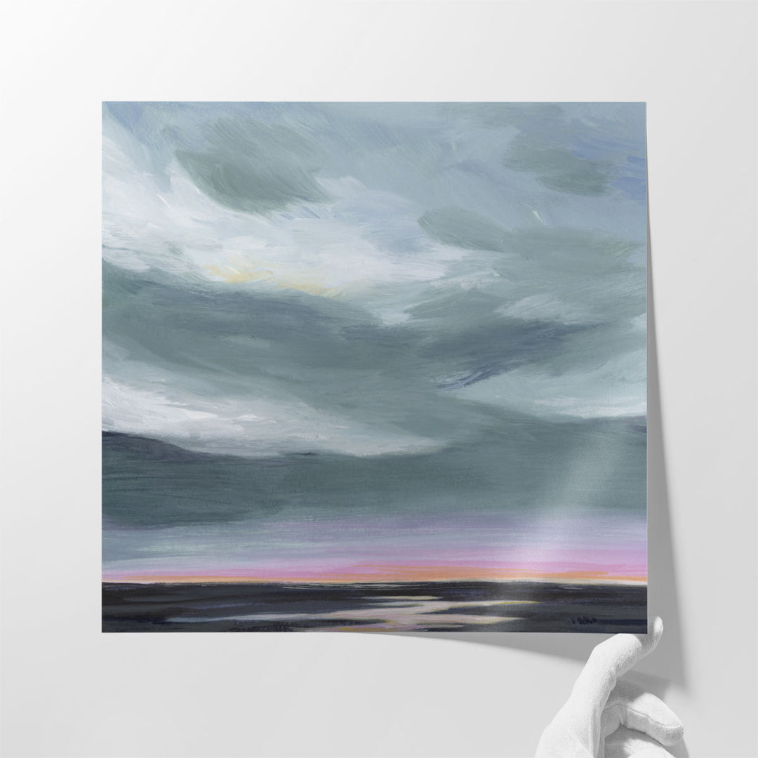 Huge Canvas Prints for Bedroom – oversized gray abstract landscape