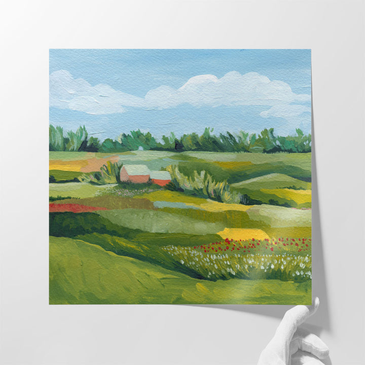Large landscape canvas art for farmhouse interiors