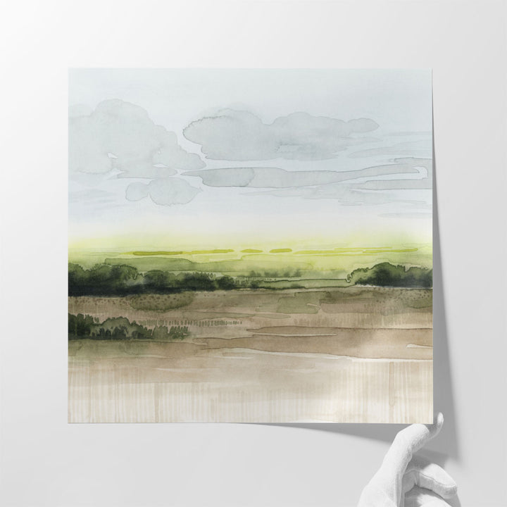 Green abstract wall art for living room, textured painting