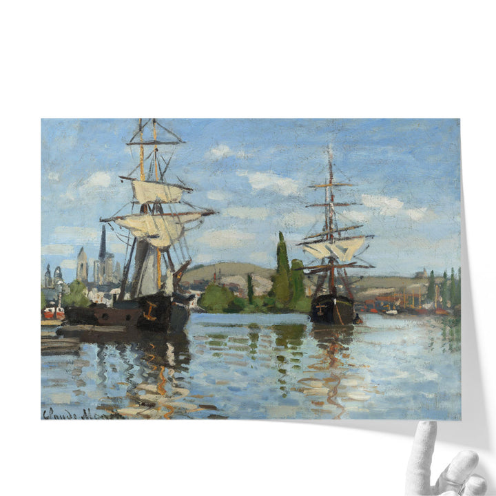 Ships Riding on the Seine at Rouen by Claude Monet, 1872–1873 - Canvas Print Wall Art