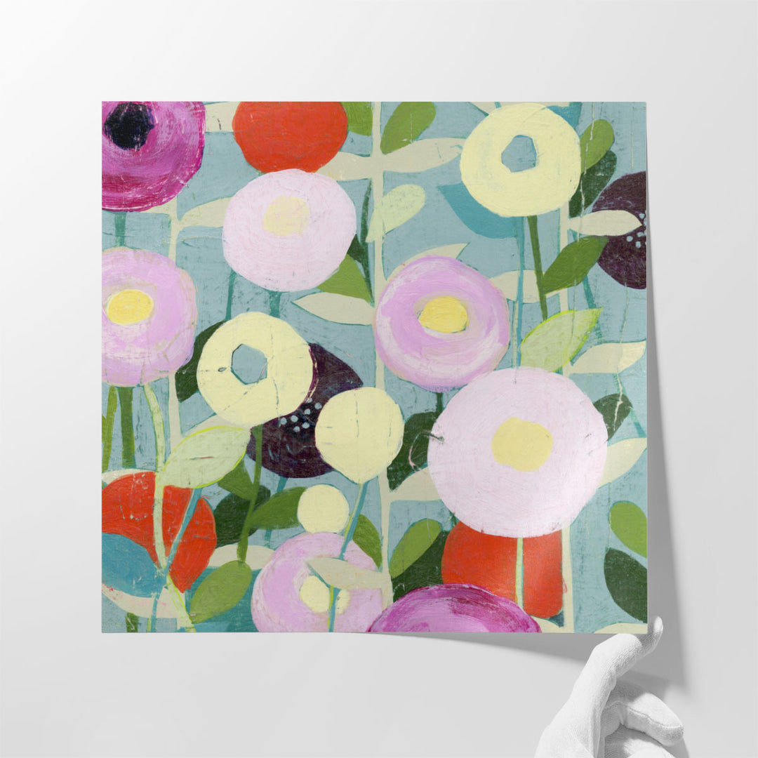 Colorful pastel poppy artwork on canvas