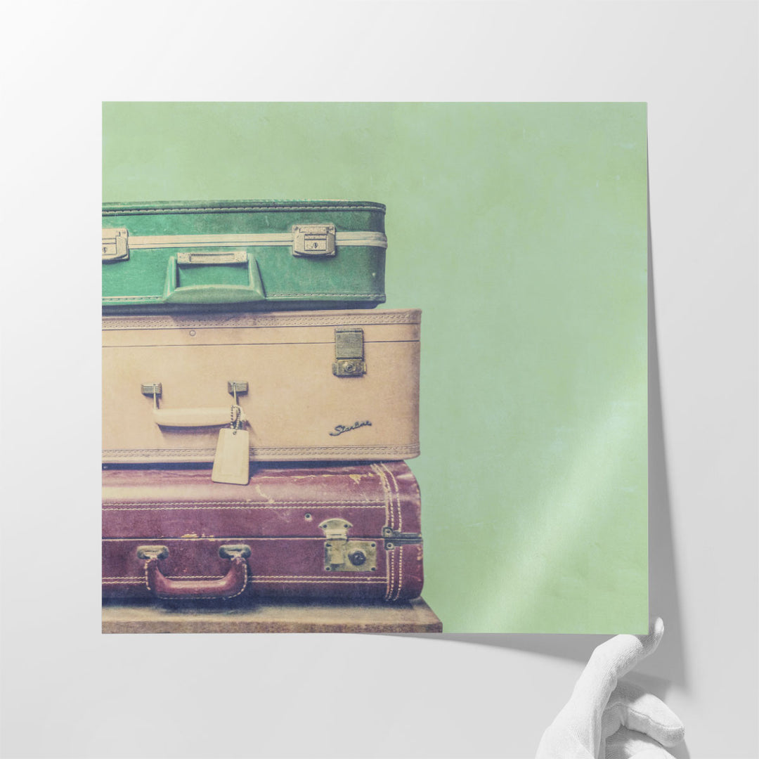 Framed photography art with green tones