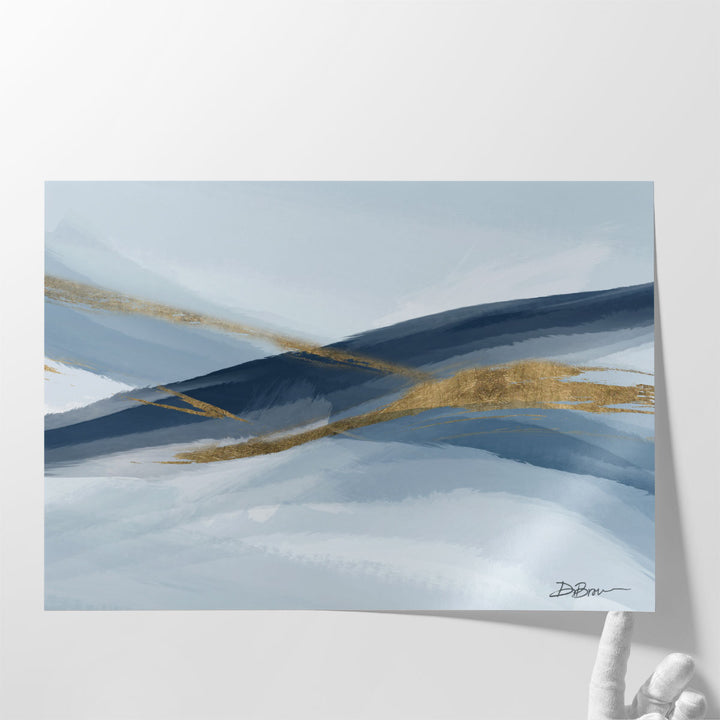 Oversized Abstract Wall Art for Hallway – large navy marble pattern