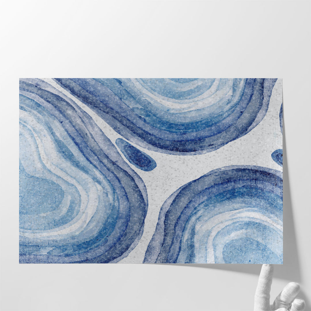 Abstract canvas with modern blue shapes