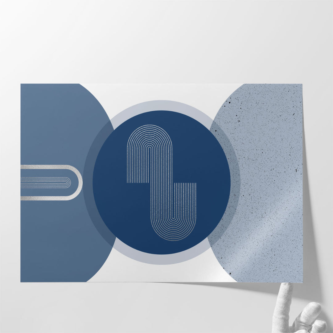 minimalist wall decor – modern blue abstraction