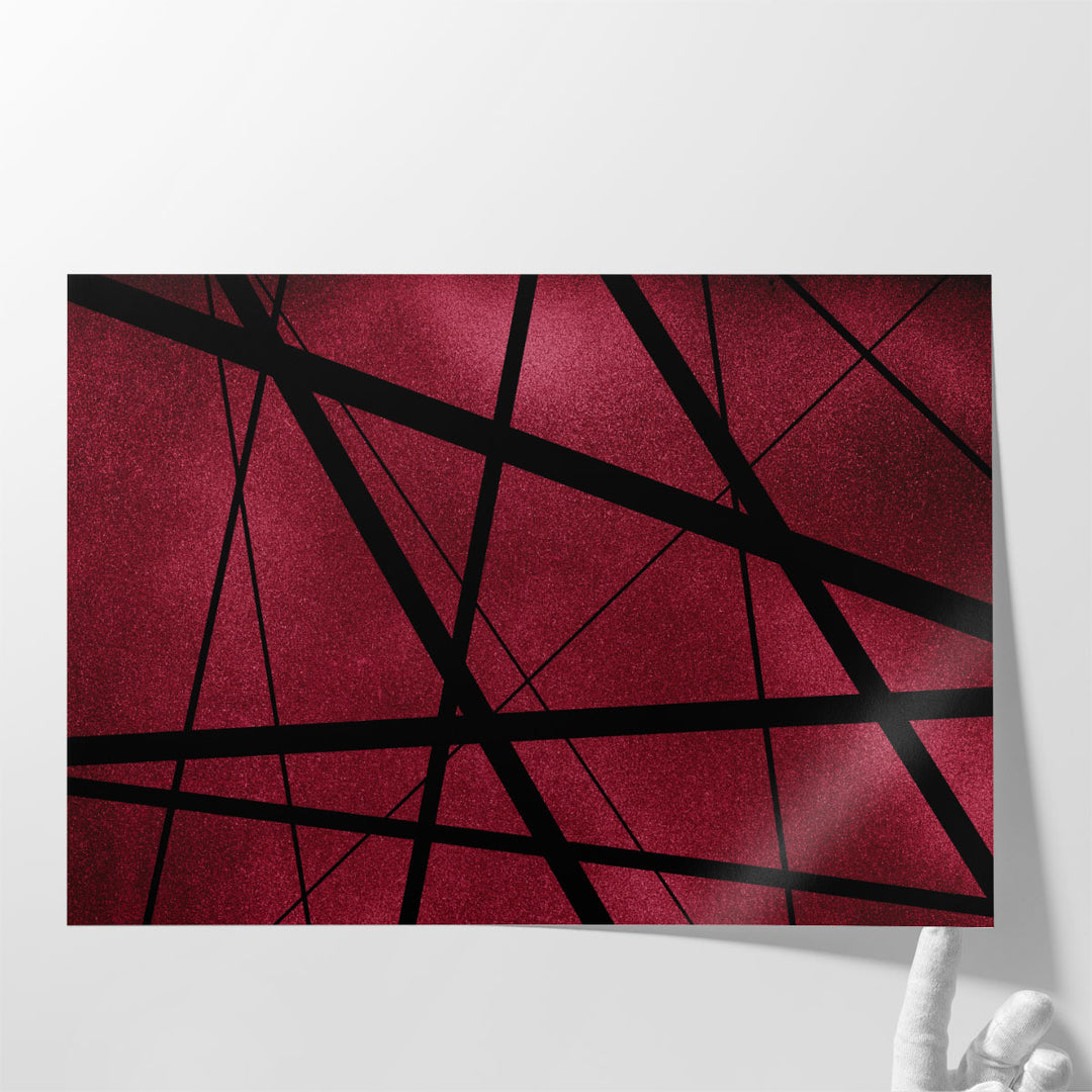 hallway wall decor – minimalist red and black canvas