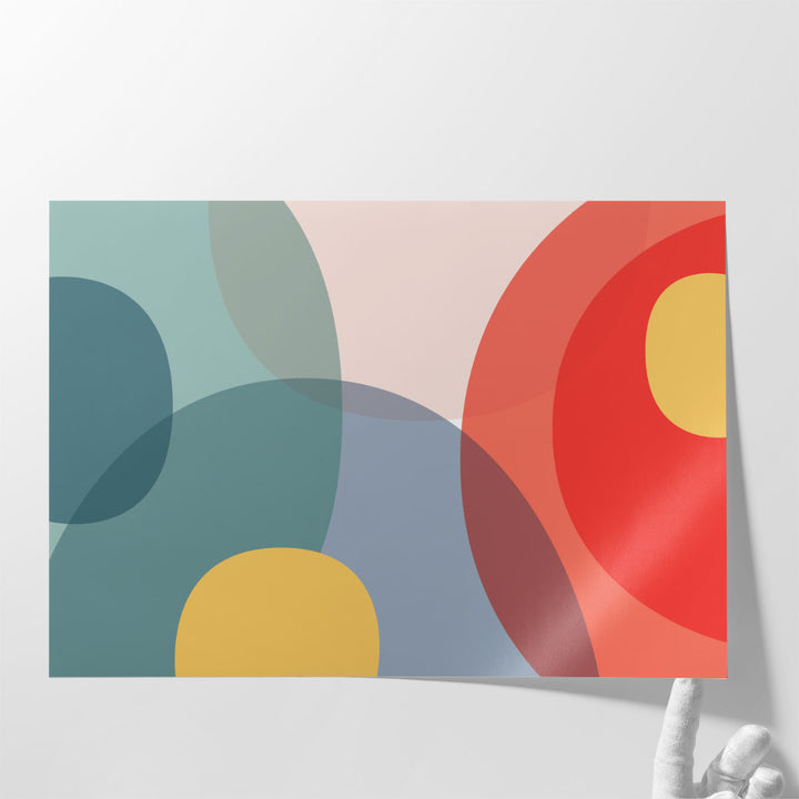 Large Red Blue Abstract Canvas Art